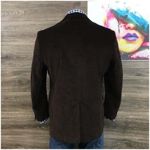 CLUB‎ ROOM Mens Corduroy Blazer Sport Coat Casual Jacket Size 44S Classic Suit